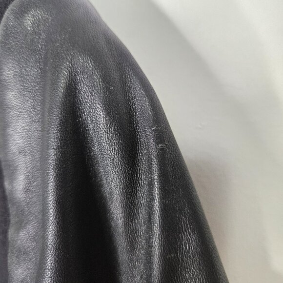 Aritzia Wilfred The Cocoon Wool Cashmere Coat XS leather Sleeves Zipper Front - Picture 10 of 10